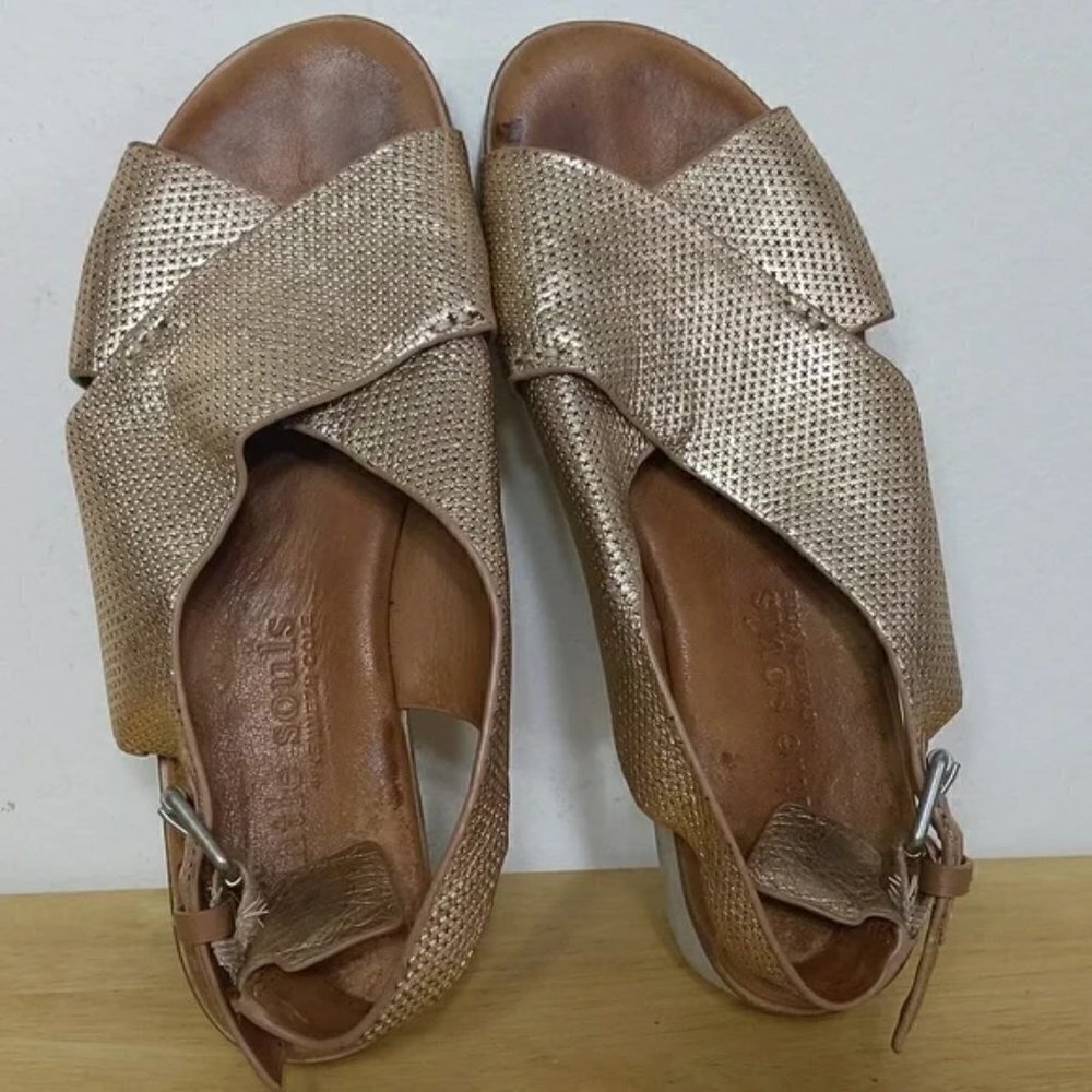 Gentle Souls Kiki Leather Platform Sandals in Rose Gold - Picture 5 of 9